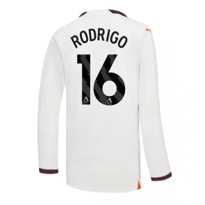 Manchester City Rodri Hernandez #16 Koszulka Wyjazdowych 2023-24 Długi Rękaw
